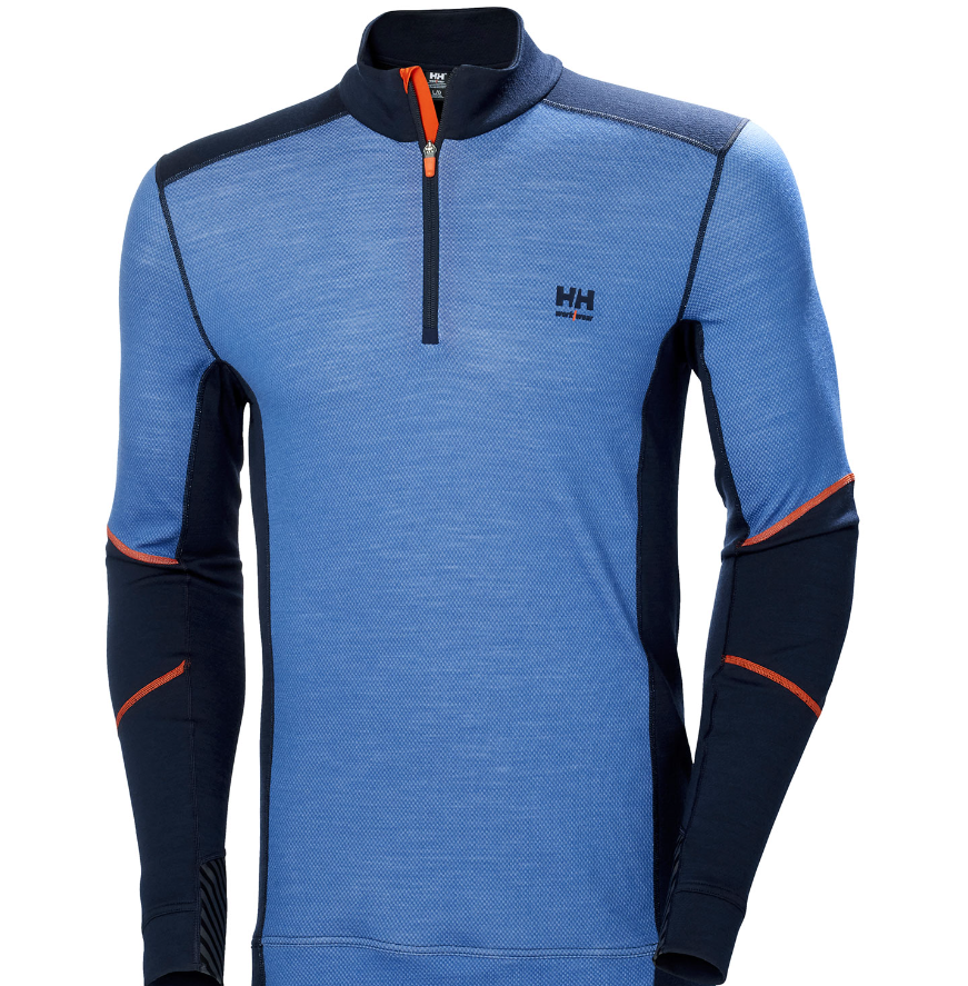 [103-009962-04] HELLY HANSEN 75107_595, HH LIFA MERINO HALF ZIP, NAVY/STONE BLUE (M)