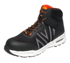 [102-000830-35] EMMA New York D S1P hoge veiligheidsschoen, gebreid tectiel, TPU/EVA ESD, Carbon Composiet neus, zwart/grijs (35)