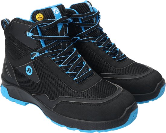 [102-001019-38] BATA SUMM ONE S3 hoge veiligheidsschoen, slijtbestendig textiel, aluminium neus, composiet tussenzool, PU/TPU zool, blauw/zwart, wijdte W (38)